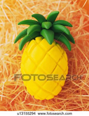 Clay Craft, Pineapple, Close Up View Large Photo Image Picture - Clay Craft, Pineapple, Close Up. Fotosearch