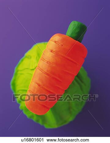Stock Image - Clay Craft, Vegetables, Close Up, Differential Focus. Fotosearch