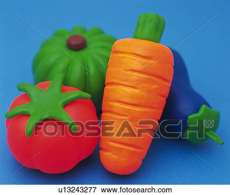 Stock Photo - Clay Craft, Vegetables, Close Up. Fotosearch