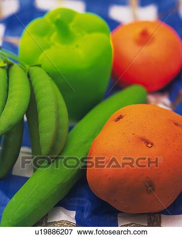 Stock Photo - Clay Craft, Vegetables, Close Up, Differential Focus. Fotosearch