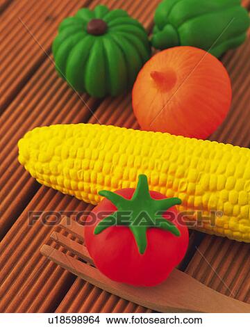 Clay Craft, Vegetables, High Angle View View Large Photo Image Picture - Clay Craft, Vegetables, High Angle View. Fotosearch