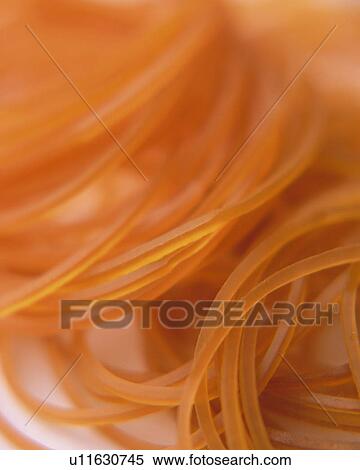 Stock Photography - A bunch of rubber bands, Close Up, High Angle View, Differential Focus. Fotosearch