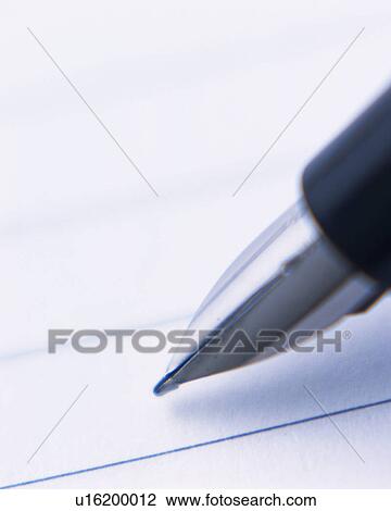 Stock Image - A fountain pen, Close Up, High Angle View, Differential Focus. Fotosearch