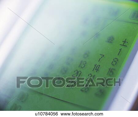 Stock Photograph - A liquid crystal display, Close Up, High Angle View, Differential Focus. Fotosearch