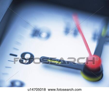 Stock Photo - An alarm clock, Close Up, High Angle View, Differential Focus. Fotosearch