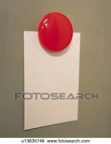Stock Photo - Magnet and note, Close Up. Fotosearch
