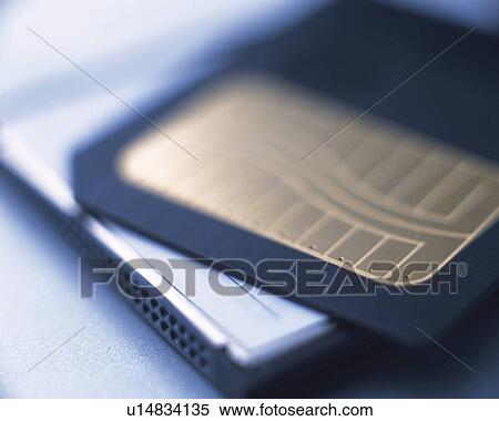 Stock Photography - Memory cards, Close Up, High Angle View, Differential Focus. Fotosearch