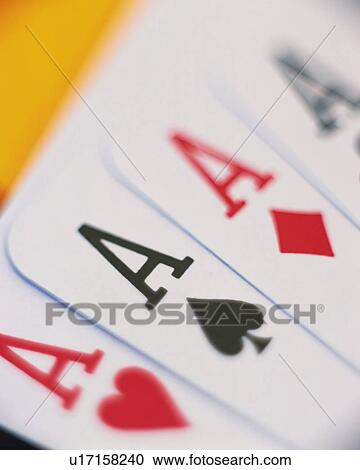 Stock Image - Playing Cards, Close Up, High Angle View, Differential Focus. Fotosearch