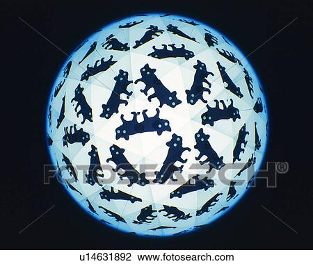 Stock Image - Kaleidoscope, Cat, Front View. Fotosearch