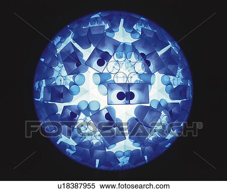 Stock Photography - Kaleidoscope, Cup and Glass and Box, Front View. Fotosearch