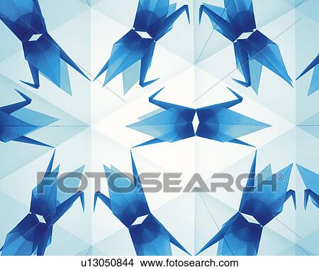 Picture - Kaleidoscope, Paper Crane, Close Up. Fotosearch