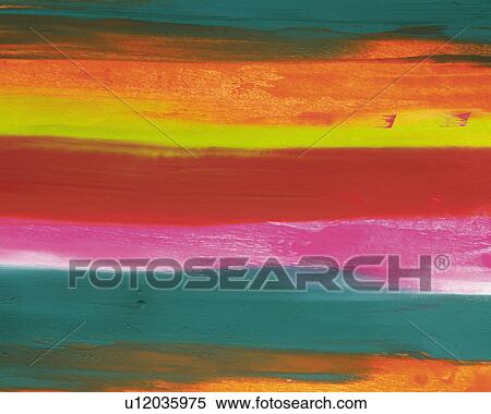 Stock Photography -  a Several Different-colored Stripes Lying Upon Each Other, Oil Painting, Front View. Fotosearch
