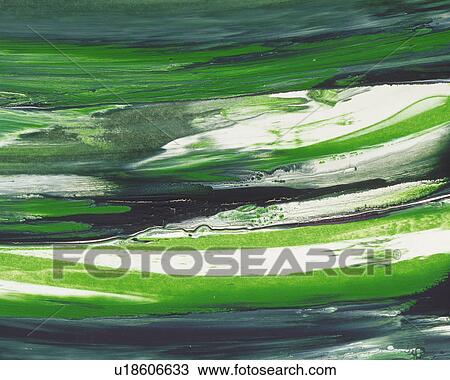 a Several Green and White-toned Stripes Lying Upon Each Other, Oil Painting, Front View View Large Photo Image Stock Image - a Several Green and White-toned Stripes Lying Upon Each Other, Oil Painting, Front View. Fotosearch
