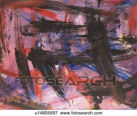 Oil Painting in Black, Red and Blue Colors, Front View View Large Photo Image Stock Photo - Oil Painting in Black, Red and Blue Colors, Front View. Fotosearch