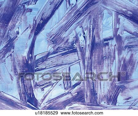 Stock Photo - Oil Painting in Blue and Light Blue Colors, Front View. Fotosearch