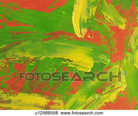 Stock Photo - Oil Painting in Orange and Yellow Colors, Front View. Fotosearch