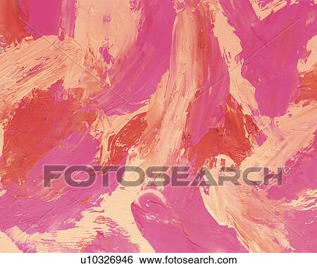 Stock Photograph - Oil Painting in Pink and Red Colors, Front View. Fotosearch