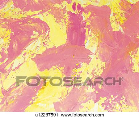 Oil Painting in Pink and Yellow Colors, Front View View Large Photo Image Stock Image - Oil Painting in Pink and Yellow Colors, Front View. Fotosearch