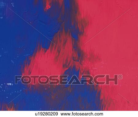 Oil Painting in Red and Blue Colors, Front View View Large Photo Image Stock Photo - Oil Painting in Red and Blue Colors, Front View. Fotosearch