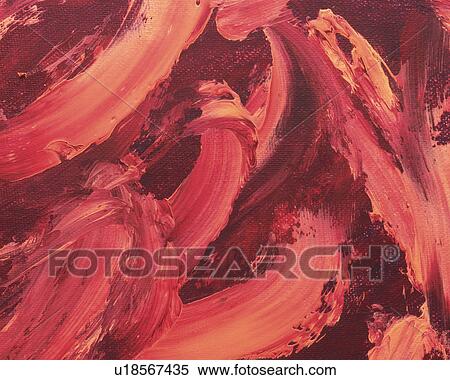 Stock Photography - Oil Painting in Red Colors, Front View. Fotosearch