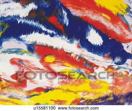 Stock Image - Oil Painting in Several Colors, Front View. Fotosearch