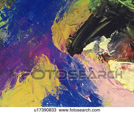 Stock Image - Oil Painting in Several Colors, Front View. Fotosearch