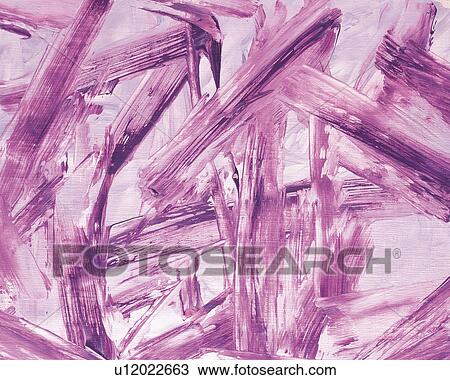 Stock Image - Oil Painting in White and Purple Colors, Front View. Fotosearch