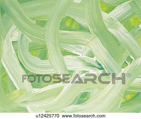 Stock Image - Oil Painting in White and Yellow Colors, Front View. Fotosearch