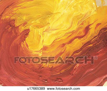 Oil Painting in Yellow, Red and Orange Colors, Front View View Large Photo Image Stock Photo - Oil Painting in Yellow, Red and Orange Colors, Front View. Fotosearch