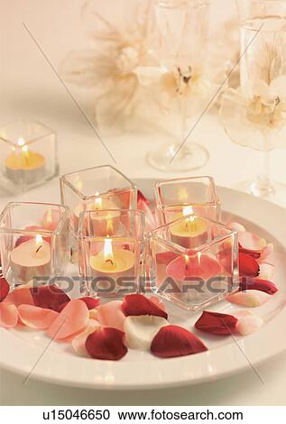 Stock Image - Candle, Glass, Indoor, Group Of Objects, Pattern. Fotosearch