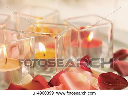 Stock Photo - Candle, Glass, Indoor, Group Of Objects, Pattern. Fotosearch