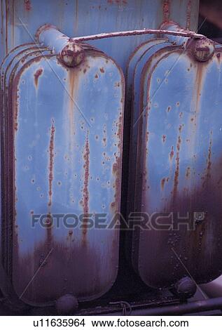 Picture - Close-Up, Condition, Containers, Corroded, Corrosion. Fotosearch