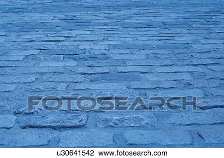 Stock Image - Blue Brick Wall. Fotosearch