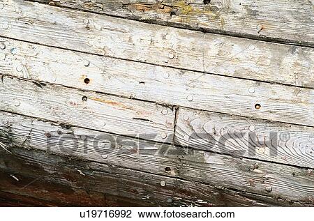 Stock Image - Nailed Wooden Wall. Fotosearch