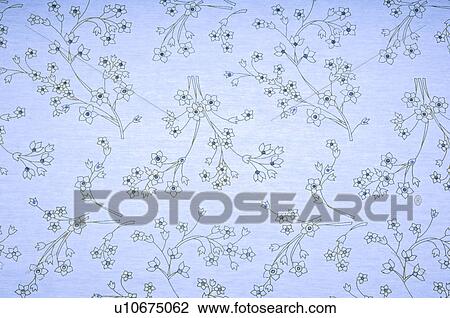 Stock Image - Close-up of a floral pattern on handmade paper. Fotosearch
