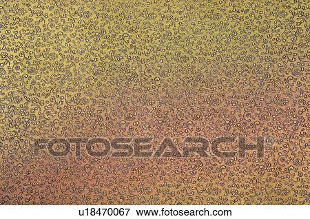Stock Photo - Close-up of a floral pattern on handmade paper. Fotosearch