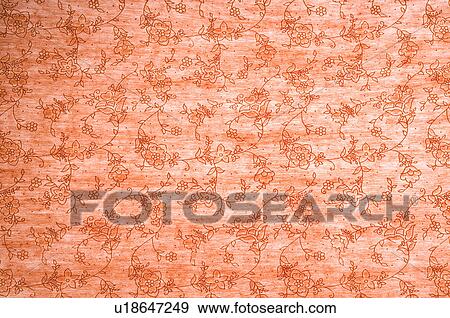 Close-up of a floral pattern on handmade paper View Large Photo Image Stock Photo - Close-up of a floral pattern on handmade paper. Fotosearch