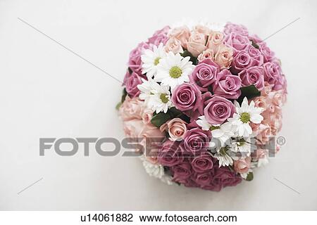Stock Image - High angle view of a bunch of flowers. Fotosearch