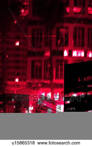 Stock Illustration - Night buildings. Fotosearch