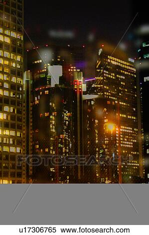 Stock Illustration - Night buildings. Fotosearch