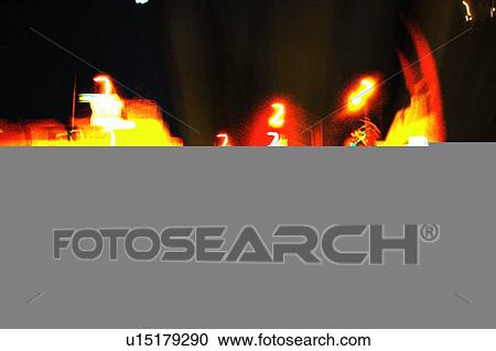 Clipart - Night cityscape. Fotosearch