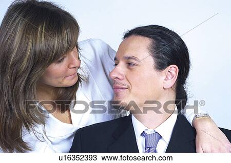 Stock Image - People, Attitudes, Young Attitudes, Face, Hand, Portrait. Fotosearch