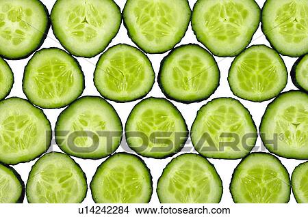 Picture - Fruits and vegetables, Creative, Creative fruits and vegetables, Food, Vegetable, Cucumber, Slice. Fotosearch