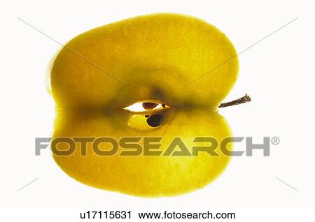 Stock Image - Fruits and vegetables, Creative, Creative fruits and vegetables, Food, Fruit, Apple, Half an apple. Fotosearch