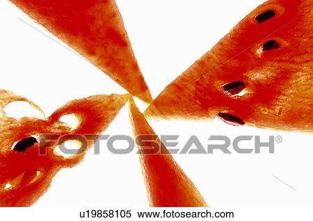 Stock Photography - Fruits and vegetables, Creative, Creative fruits and vegetables, Food, Fruit, Watermelon, Seeds. Fotosearch