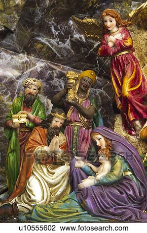 Stock Image - Christmas, Motifs, Christmas motifs, Christmas decorations, Ornaments, Nativity scene, Stable at bethlehem. Fotosearch