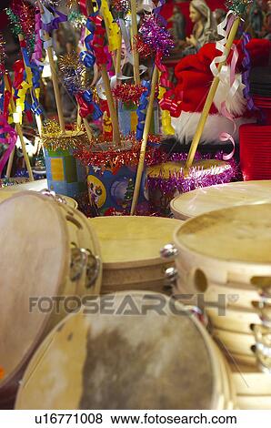 Stock Photo - Christmas, Motifs, Christmas motifs, Drum, Drums, Tinsel, Tinsels. Fotosearch