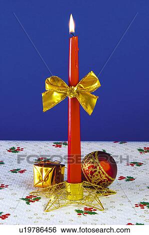 Stock Photograph - Christmas, Motifs, Christmas motifs, Christmas decorations, Ornaments, Candelabra, Candle. Fotosearch