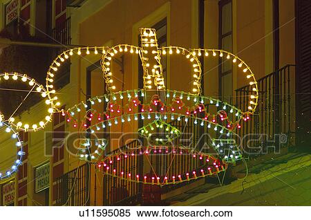 Stock Photography - Christmas, Motifs, Christmas motifs, Christmas decorations, Ornaments, Crown, Night. Fotosearch