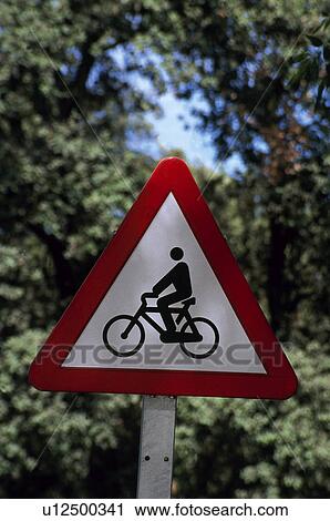 Stock Image - Road, Road sign, Road signs, Traffic sign, Traffic signs, Warning sign, Warning signs. Fotosearch